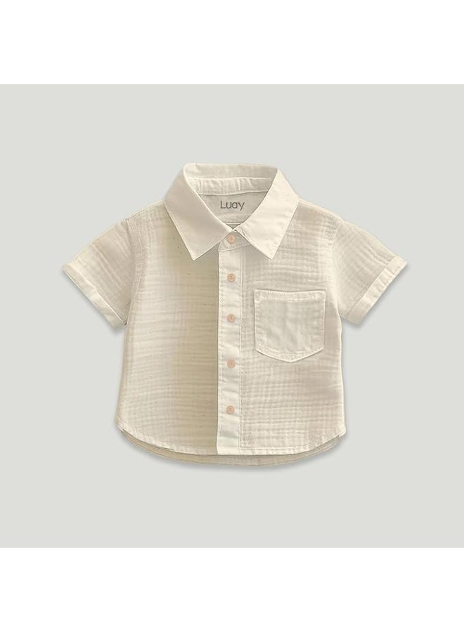 Luay®  Linen Shirt & Short for Kids | Elegant & Comfortable Summer Wear | Stylish Short-Sleeve Shirt & Comfy Shorts - Image 4